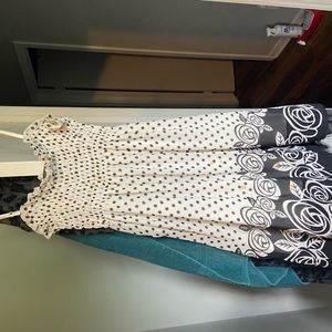 size large black and white polka dot dress